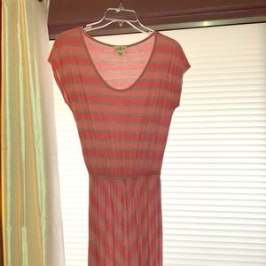 Pink & gray chevron maxi dress from Anthropologie